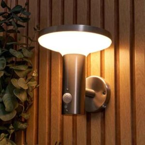 Forum Lighting Claire LED Solar Wall Light with PIR Sensor - Stainless Steel - ZN-42048