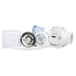 Airflow Aventa In-Line Fan Kit Timer and LED Lamp 100mm - 9041408