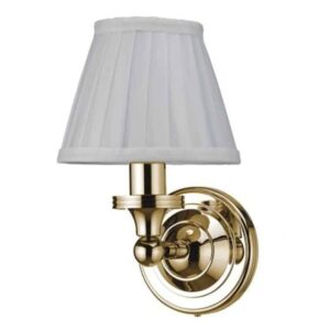 Burlington LED Round Fine Pleated Shade Wall Light - Gold - ELBL12GOLD