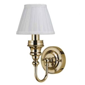 Burlington LED Ornate White Fine Pleated Shade Wall Light - Gold - ELBL22GOLD