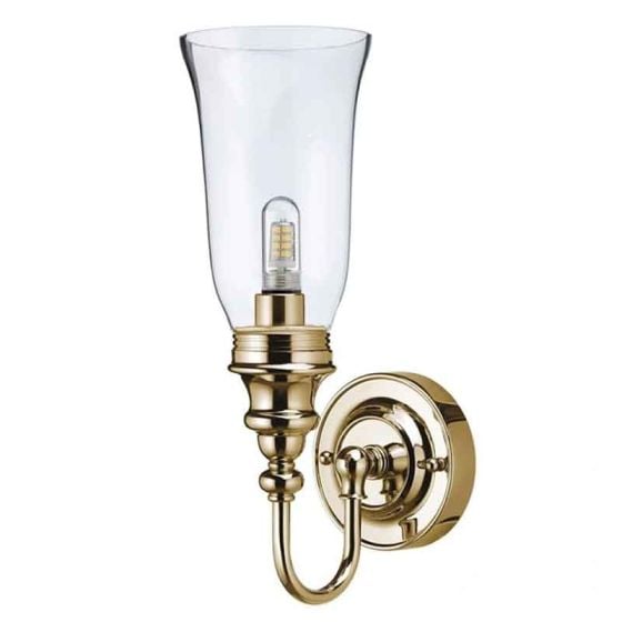 Burlington LED Ornate Clear Glass Vase Shade Wall Light - Gold - ELBL24GOLD