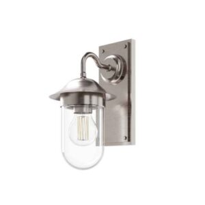 Burlington Guild Clear Glass Wall Light - Brushed Nickel - GUL002L