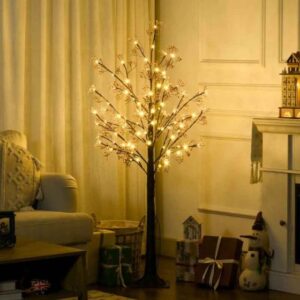 HOMCOM 5ft Artificial Gypsophila Blossom Tree Light with 96 Warm White LED - 830-775V71BN