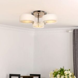 HOMCOM 3 Light Pendant Ceiling Light - White - B31-011