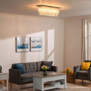 HOMCOM Modern Chandelier - Silver - B31-303