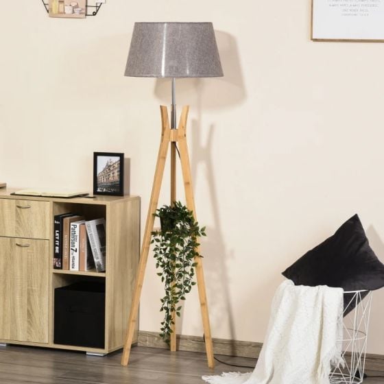 HOMCOM Tripod Floor Lamp - Grey - B31-134GY