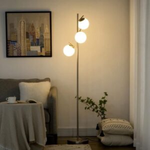 HOMCOM 3-Light Tree Floor Lamp - Silver - B31-319V70SR