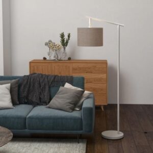 HOMCOM Modern Floor Lamp With 350° Rotating Lampshade - Grey - B31-463V70GY