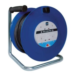 Masterplug Heavy-Duty Cable Reel 50 Metre 4 Socket 13A Thermal Cut-Out 240 Volt - MSTHDCT50134