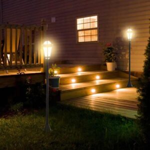 Outsunny Solar LED Garden Lights with Auto - Black - B30-005
